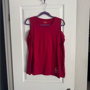 M KORS, cold shoulder, red, never worn
